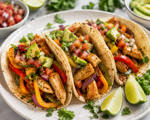 Tacos de pollo con verduras