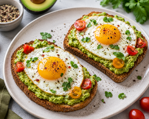 Tostadas de aguacate y huevo